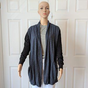 Aritzia Wilfred Flaubert Silk & Cashmere Open Front Cardigan Black + Blu…